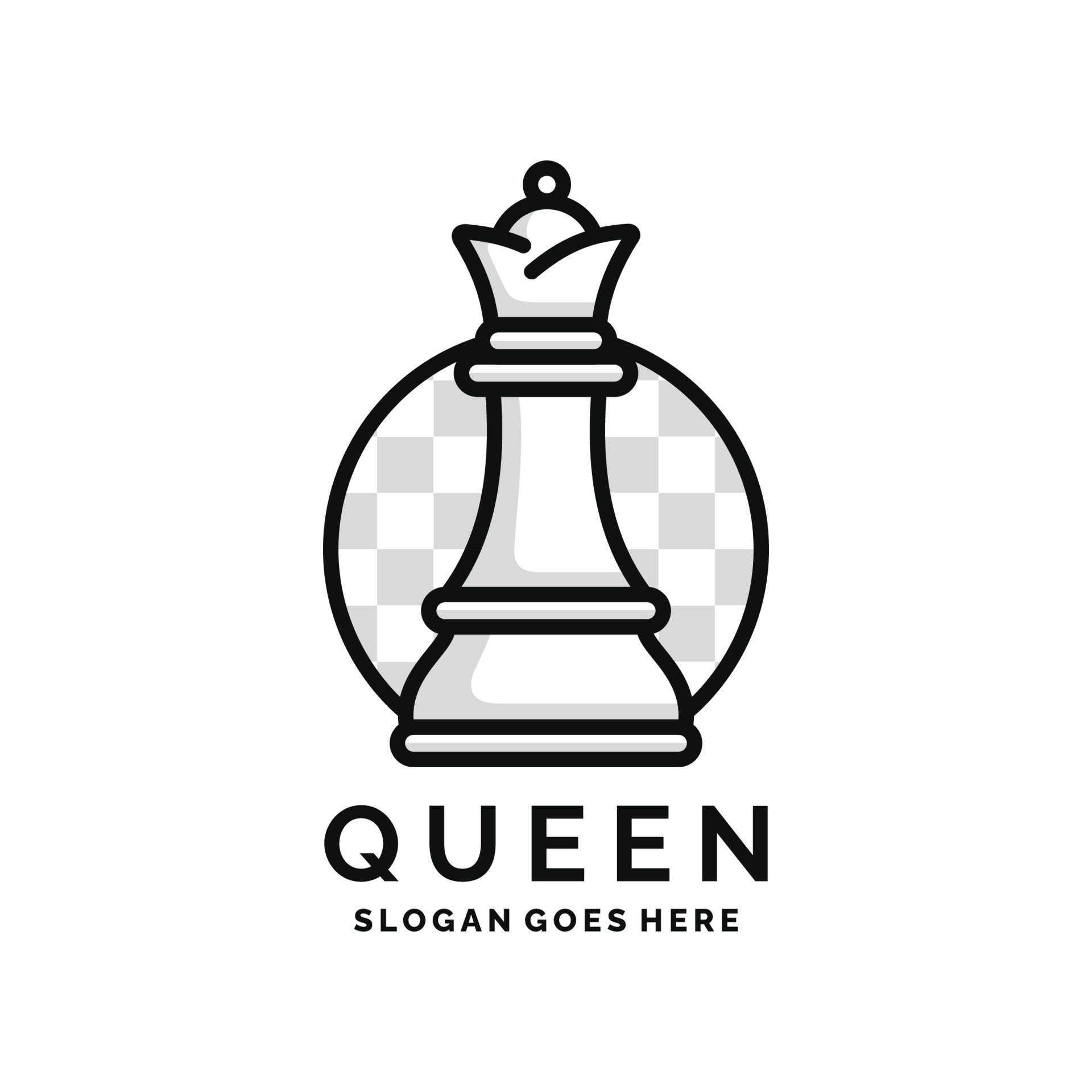 rainha xadrez logotipo Projeto vetor ilustração 24322934 Vetor no